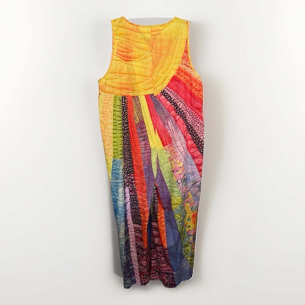 Artisan Abstract Tie Dye Style Romper XXL Boho Chest 42”/L25” - Picture 3 of 5